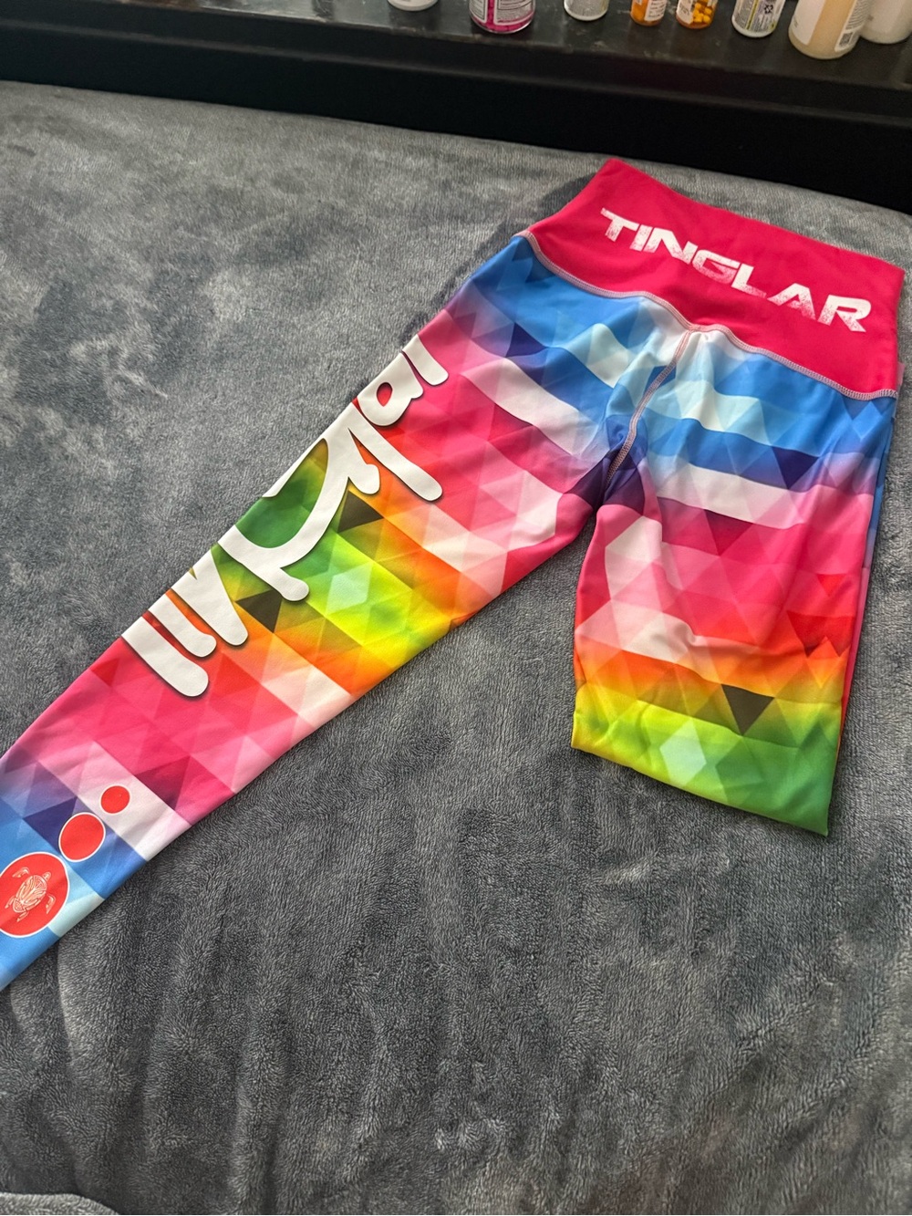 Womens Multi Rainbow workout Leggings- Tinglar